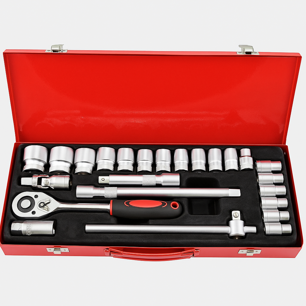 Fera France 24 PCs 1/2" Socket Set - Guti Set for Bikes, Cars, Trucks and Other Vehicles