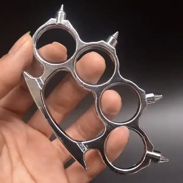 Spiked Silver Brass Knuckles