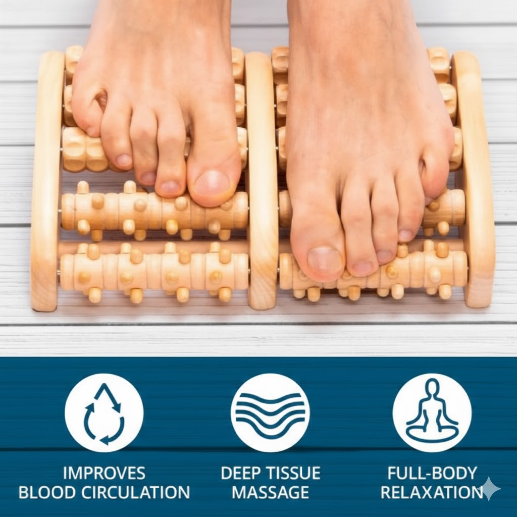 Premium Wooden Foot Massager Roller